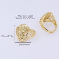 Copper 18K Gold Plated Artistic Cool Style Enamel Plating Solid Color Wide Band Rings main image 6
