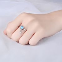 Wholesale Cute Cat Copper Epoxy White Gold Plated Open Rings main image 1