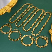 304 Stainless Steel 18K Gold Plated Simple Style Classic Style Plating Inlay Solid Color Zircon Jewelry Set main image 5