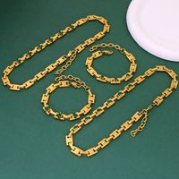 304 Stainless Steel 18K Gold Plated Simple Style Classic Style Plating Inlay Solid Color Zircon Jewelry Set main image 8