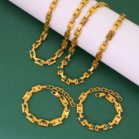 304 Stainless Steel 18K Gold Plated Simple Style Classic Style Plating Inlay Solid Color Zircon Jewelry Set main image 6