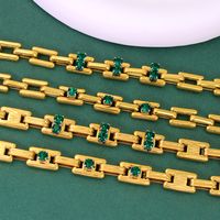 Wholesale Jewelry Simple Style Classic Style Solid Color 304 Stainless Steel Rhinestones 18K Gold Plated Plating Inlay Jewelry Set main image 7