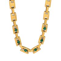 304 Stainless Steel 18K Gold Plated Simple Style Classic Style Plating Inlay Solid Color Zircon Jewelry Set sku image 6