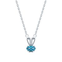 Elegant Lady Modern Style Rabbit Sterling Silver Inlay Zircon Women's Earrings Necklace Jewelry Set sku image 1