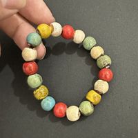 Retro Ethnic Style Round Colorful Ceramics Beaded Women's Bracelets sku image 3