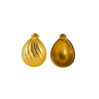 1 Pair Cute Simple Style Water Droplets 304 Stainless Steel Titanium Steel 18K Gold Plated Ear Studs main image 6
