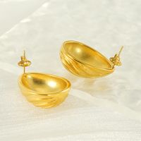 1 Pair Cute Simple Style Water Droplets 304 Stainless Steel Titanium Steel 18K Gold Plated Ear Studs main image 5