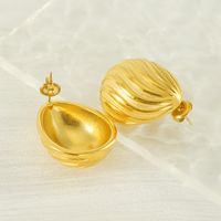 1 Pair Cute Simple Style Water Droplets 304 Stainless Steel Titanium Steel 18K Gold Plated Ear Studs main image 4