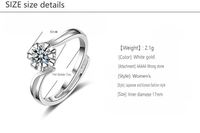 Wholesale Romantic Geometric Copper Inlay White Gold Plated Zircon Adjustable Ring main image 2