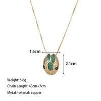 Copper 18K Gold Plated IG Style Simple Style Enamel Inlay Irregular Eye Flower Zircon Pendant Necklace main image 3