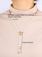 304 Stainless Steel 18K Gold Plated Modern Style Classic Style Inlay Sun Heart Shape Artificial Pearls Pendant Necklace sku image 4