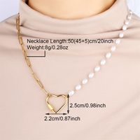 304 Stainless Steel 18K Gold Plated Modern Style Classic Style Inlay Sun Heart Shape Artificial Pearls Pendant Necklace sku image 5