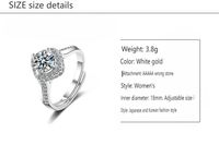 Wholesale Glam Luxurious Geometric Copper Inlay White Gold Plated Zircon Adjustable Ring main image 2