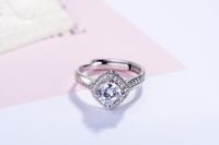 Wholesale Glam Luxurious Geometric Copper Inlay White Gold Plated Zircon Adjustable Ring main image 4