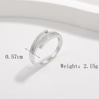 Sterling Silver White Gold Plated Elegant Glam Romantic Inlay V Shape Cross Crown Zircon Rings sku image 7