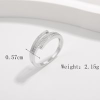 Sterling Silver White Gold Plated Elegant Glam Romantic Inlay V Shape Cross Crown Zircon Rings sku image 9