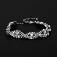 Style Simple Feuille Les Gouttelettes D'eau Fleur Strass Le Cuivre Femmes Bracelets Des Boucles D'oreilles Collier sku image 1