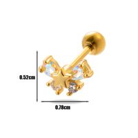 1 Piece Ear Cartilage Rings & Studs IG Style French Style Simple Style Heart Shape Flower Butterfly Copper Hollow Out Inlay Zircon main image 6