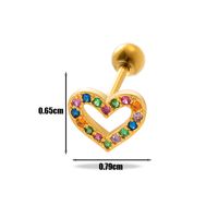 1 Piece Ear Cartilage Rings & Studs IG Style French Style Simple Style Heart Shape Flower Butterfly Copper Hollow Out Inlay Zircon main image 2