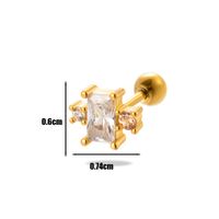 1 Piece Ear Cartilage Rings & Studs IG Style French Style Simple Style Heart Shape Flower Butterfly Copper Hollow Out Inlay Zircon sku image 5