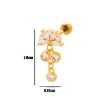 1 Piece Ear Cartilage Rings & Studs IG Style French Style Simple Style Heart Shape Flower Butterfly Copper Hollow Out Inlay Zircon sku image 14