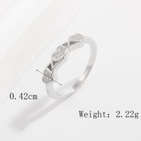 Argent Sterling Or Blanc Plaqué Élégant Glamour Romantique Incruster Forme En V Traverser Couronne Zircon Anneaux sku image 8