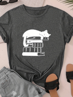 Women's T-shirt Short Sleeve T-Shirts Round Casual Cat main image 2