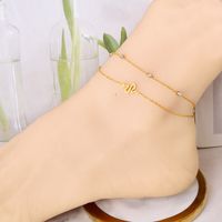 Simple Style Snake 304 Stainless Steel Glass Stone 18K Gold Plated Women's Anklet main image 1