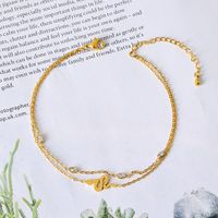 Simple Style Snake 304 Stainless Steel Glass Stone 18K Gold Plated Women's Anklet main image 4
