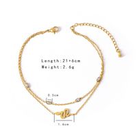 Simple Style Snake 304 Stainless Steel Glass Stone 18K Gold Plated Women's Anklet main image 2