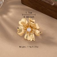 Wholesale Jewelry Elegant Princess Flower Alloy 14K Gold Plated Plating Open Rings main image 5