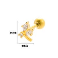1 Piece Ear Cartilage Rings & Studs IG Style French Style Simple Style Cross Crown Flower Copper Inlay Zircon sku image 9