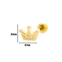 1 Piece Ear Cartilage Rings & Studs IG Style French Style Simple Style Cross Crown Flower Copper Inlay Zircon sku image 10