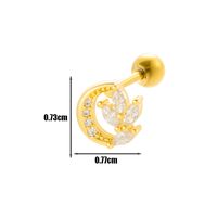 1 Piece Ear Cartilage Rings & Studs IG Style French Style Simple Style Cross Crown Flower Copper Inlay Zircon sku image 13