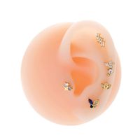1 Piece Ear Cartilage Rings & Studs IG Style French Style Simple Style Star Flower Butterfly Copper Inlay Zircon main image 7