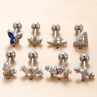 1 Piece Ear Cartilage Rings & Studs IG Style French Style Simple Style Star Flower Butterfly Copper Inlay Zircon main image 8