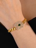 Copper Casual Modern Style Classic Style Inlay Rectangle Zircon Bracelets main image 6