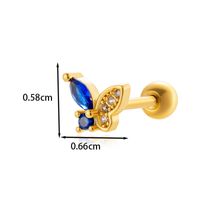 1 Piece Ear Cartilage Rings & Studs IG Style French Style Simple Style Star Flower Butterfly Copper Inlay Zircon sku image 12