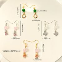 1 Jeu Style IG Élégant Traverser Les Gouttelettes D'Eau Perlé Incruster Le Cuivre Pierres Précieuses Artificielles Zircon Plaqué Argent Boucles D'oreilles main image 2