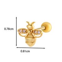 1 Piece Ear Cartilage Rings & Studs IG Style French Style Korean Style Water Droplets Flower Bee Copper Inlay Zircon main image 2