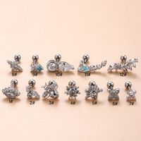 1 Piece Ear Cartilage Rings & Studs IG Style French Style Korean Style Water Droplets Flower Bee Copper Inlay Zircon main image 8