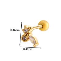 1 Piece Ear Cartilage Rings & Studs IG Style French Style Korean Style Water Droplets Flower Bee Copper Inlay Zircon sku image 14