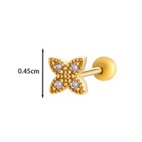 1 Piece Ear Cartilage Rings & Studs IG Style French Style Korean Style Water Droplets Flower Bee Copper Inlay Zircon sku image 14