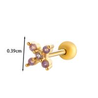 1 Piece Ear Cartilage Rings & Studs IG Style French Style Korean Style Water Droplets Flower Bee Copper Inlay Zircon sku image 15