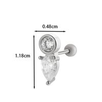 1 Piece Ear Cartilage Rings & Studs IG Style French Style Korean Style Water Droplets Flower Bee Copper Inlay Zircon sku image 9