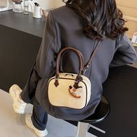 Women's Pu Leather Color Block Streetwear Sewing Thread Square Zipper Shoulder Bag sku image 3
