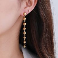 1 Pair XUPING Simple Style Geometric Round 304 Stainless Steel 18K Gold Plated Drop Earrings main image 6
