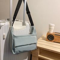 Unisex Nylon Solid Color Basic Sewing Thread Zipper Shoulder Bag sku image 4