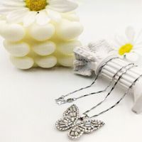 Wholesale Jewelry Simple Style Classic Style Butterfly Zinc Alloy Zircon Inlay Pendant Necklace main image 4