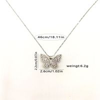 Wholesale Jewelry Simple Style Classic Style Butterfly Zinc Alloy Zircon Inlay Pendant Necklace main image 5